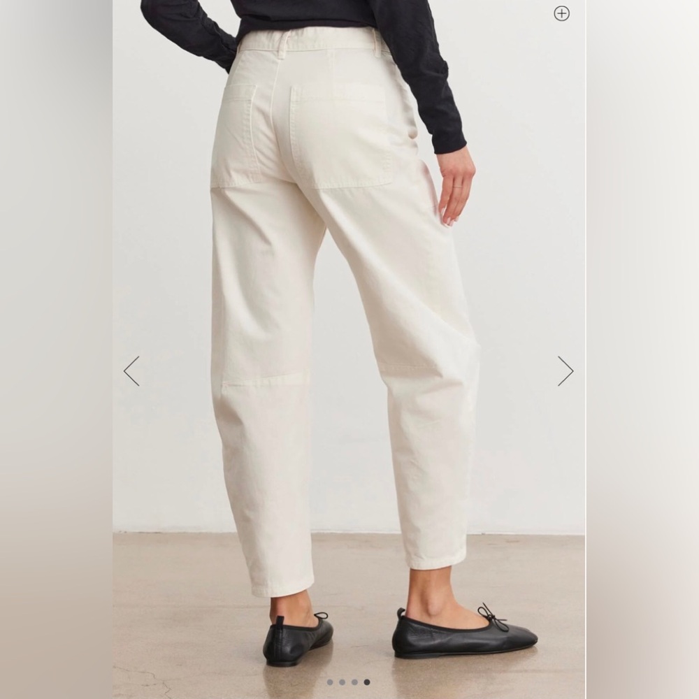 Velvet By Graham & Spencer Brylie Ivory Cotton Twill Pants - Picture 4 of 16